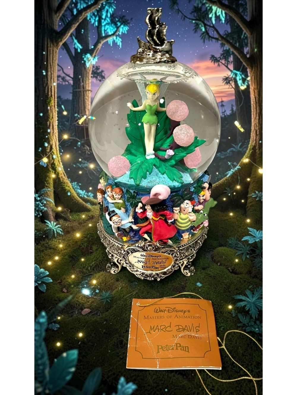 Disney Marc Davis Peter Pan Tinker Bell Snow Globe Masters Animation Musical